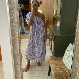 Holly Shae one sleeve shoulder india block print midi maxi